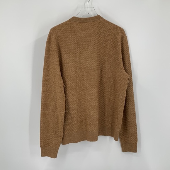 Ted Baker London Knares textured sweater tan camel crewneck men new XL 5 - Picture 4 of 5